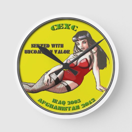 CEXC BAF Girl Clock Ronde Klok (Voorkant)
