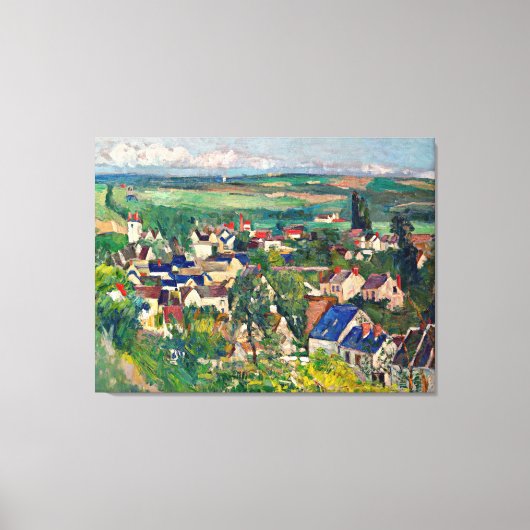 Cezanne - Auvers, Panoramisch Uitzicht Canvas Afdruk (Voorkant)