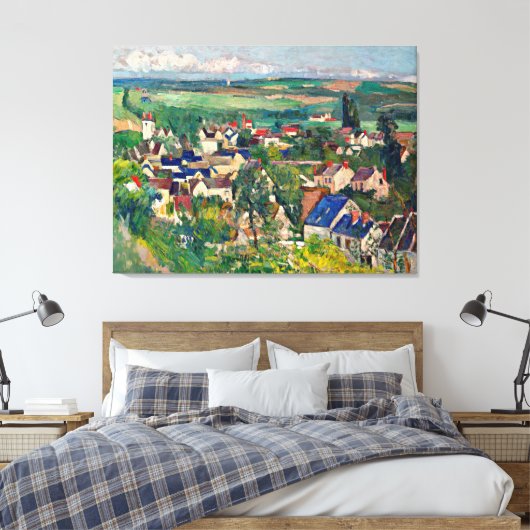 Cezanne - Auvers, Panoramisch Uitzicht Canvas Afdruk (Insitu (Slaapkamer))