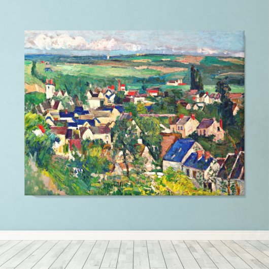 Cezanne - Auvers, Panoramisch Uitzicht Canvas Afdruk (Insitu (Houten vloer))
