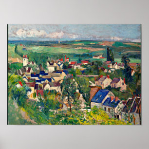 Cezanne - Auvers, panoramisch Uitzicht Poster