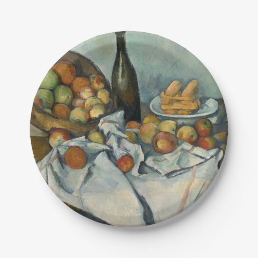 Cezanne Basket Appels Impressionisme Kunst Papieren Bordje (Voorkant)