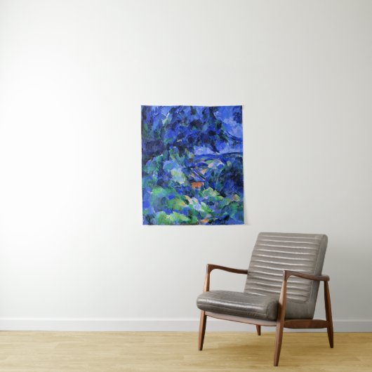 Cezanne, Blauwe Landschap kunstwerk, Wandkleed (In situ)