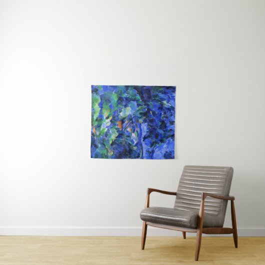 Cezanne, Blauwe Landschap kunstwerk, Wandkleed (In Situ (horizontaal))