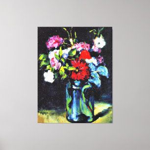 Cezanne - Bloemen in een vaas, schilderij Canvas Afdruk