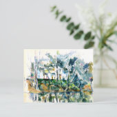 Cezanne - Bomen en huizen bij de Eure Briefkaart (Staand voorkant)