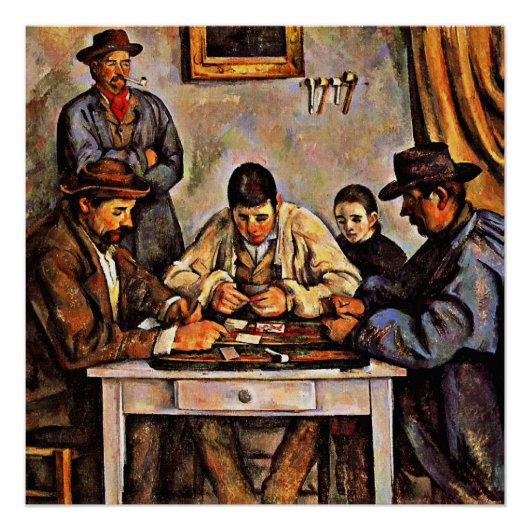 Cezanne - de Kaart spelers-1892 Perfect Poster (Voorkant)