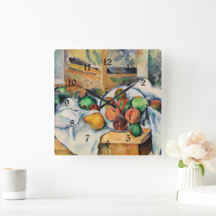 Cezanne - Een hoektafel Vierkante Klok