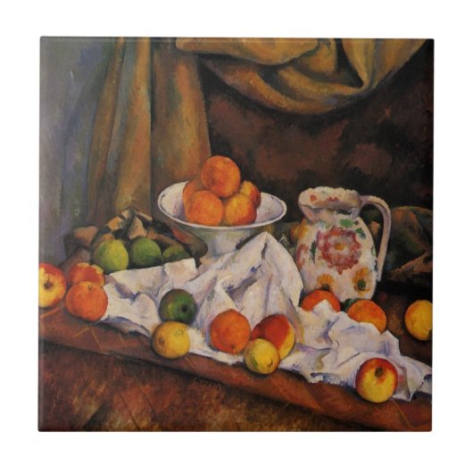 Cezanne: Fruit Bowl, Pitcher en Fruit Tegeltje (Voorkant)