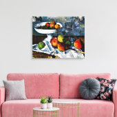 Cezanne - Fruitschaal, Glas, Appels Canvas Afdruk (Insitu (Woonkamer))