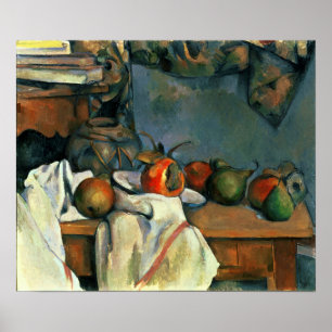 Cézanne - Ginger Pot met Pomegranaat en peren Poster