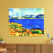 Cezanne - Golf van Marseille, beroemd schilderij, Canvas Afdruk (Insitu (Woonkamer))