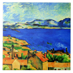 Cezanne - Golf van Marseille, beroemd schilderij, Tegeltje