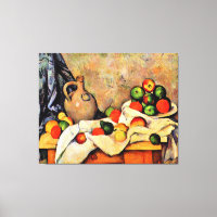 Cezanne - Gordijn, kan en fruit,