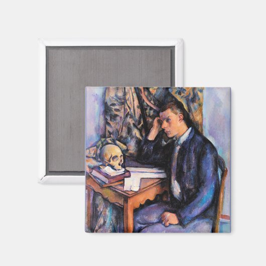 Cezanne - Jong Man en schedel Magneet (Voorkant / Achterkant)
