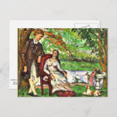Cezanne - Koppel in een tuin Briefkaart (Voorkant / Achterkant)