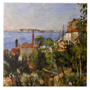 Cezanne - Landschap, studie naar de natuur Tegeltje