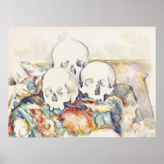 Cezanne Les Trois Crânes Affiche d'Art Vintage Imp (Devant)