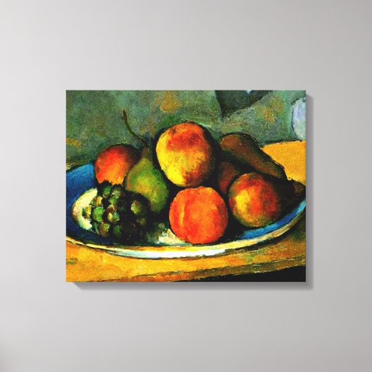 Cezanne - Perziken, peren en druiven Canvas Afdruk (Voorkant)