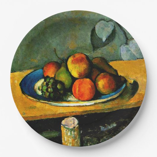 Cezanne - Perziken, peren en druiven Papieren Bordje (Voorkant)