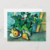 Cezanne - Pot of Primroses and Fruit Briefkaart (Voorkant / Achterkant)