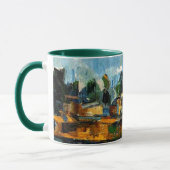 Cezanne - Riverbanks, landschapsschilderij Mok (Links)