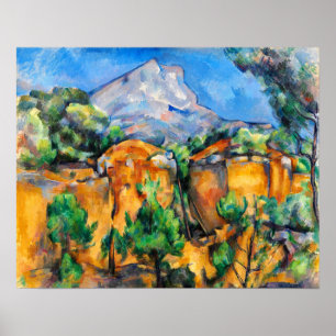 Cézanne - Sainte-Victoire berg, La Carriere Poster