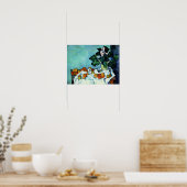 Cezanne - Stilleven met appels en primroses Poster (Keuken)