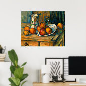 Cezanne - Stilleven met melk Jug en fruit Poster (Thuiskantoor)