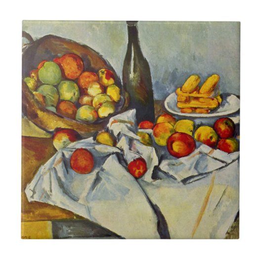 Cezanne The Basket of Apples Tile Tegeltje (Voorkant)