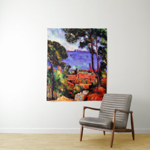Cezanne - Uitzicht door de bomen Wandkleed