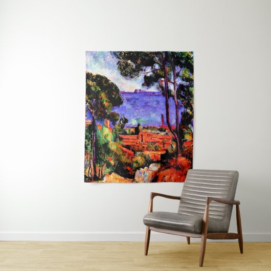 Cezanne - Uitzicht door de bomen Wandkleed (In situ)