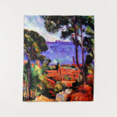 Cezanne - Uitzicht door de bomen Wandkleed (Voorkant)