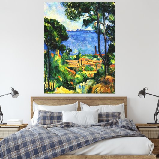 Cezanne - Uitzicht van de Estaque Canvas Afdruk (Insitu (Slaapkamer))