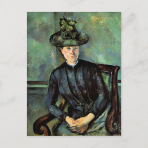 Cezanne - Vrouw in een groen Pet Briefkaart