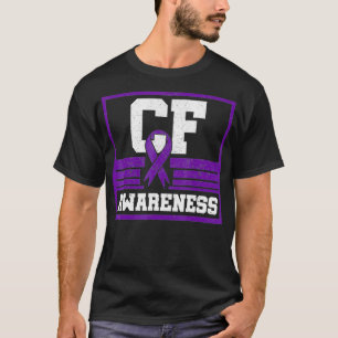 CF Bewustheid Cystische fibrose Paarse Ribbon Muco T-shirt