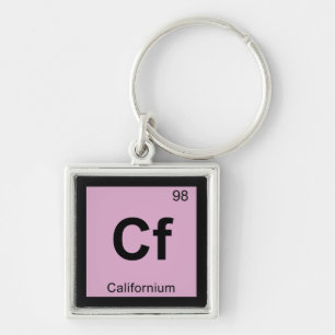 Cf - Californium Scheikunde Periodiek Systeem Symb Sleutelhanger