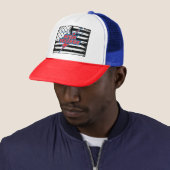 CFHF Navy Flag Trucker Hat Pet (In situ)
