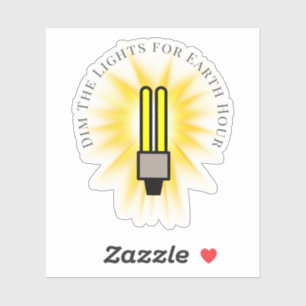 CFL-lamp dimmen de lichten Earth Hour Sticker
