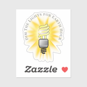 CFL-lamp dimmen de lichten Earth Hour Sticker