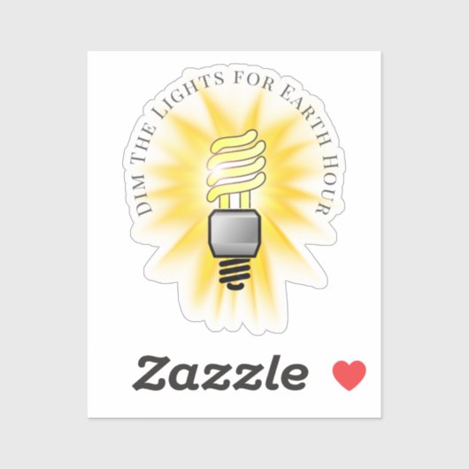 CFL-lamp dimmen de lichten Earth Hour Sticker (Vel)