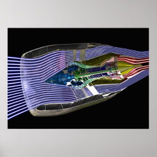 CFM56-5 Turbofan Jet Engine Poster