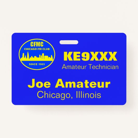 CFMC Horizontal Call Sign & Name Badge (Voorkant)