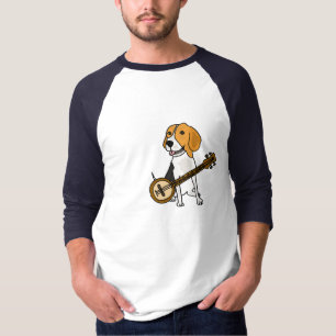 CG- Beagle Puppy Dog die het Shirt van Banjo speel