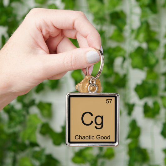 Cg - Chaotic Good Funny Chemistry Element Symbol T Sleutelhanger (Hand)