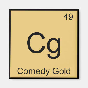 Cg - Comedy Gold Chemie Element Symbool T-Shirt Magneet