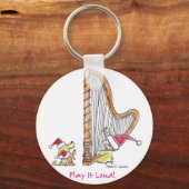 CH-004 kerstman Harp Sleutelhanger (Voorkant)