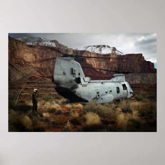 CH-46E Zee Knight Helikopter Poster (Voorkant)