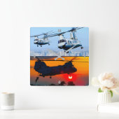 CH-46E ZEE KNIGHT VIERKANTE KLOK (Huis)