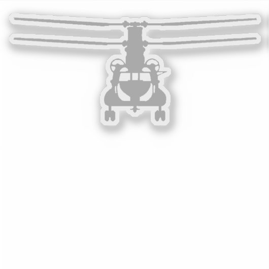 CH-47 Chinook Frontaal Uitzicht grijs Sticker (Voorkant)